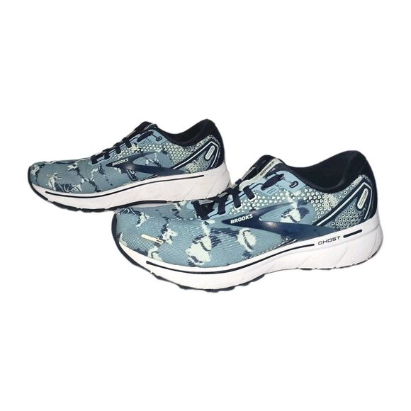 Brooks Ghost 14 Womens Size 9 B Running Training Shoes Blue Camo 1203561B465 - Picture 2 of 14